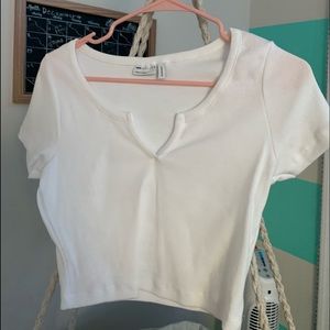ASOS White Notched T-Shirt